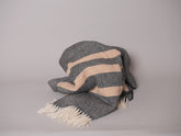 Couvertures Irlandaise, laine fine rayures avoine